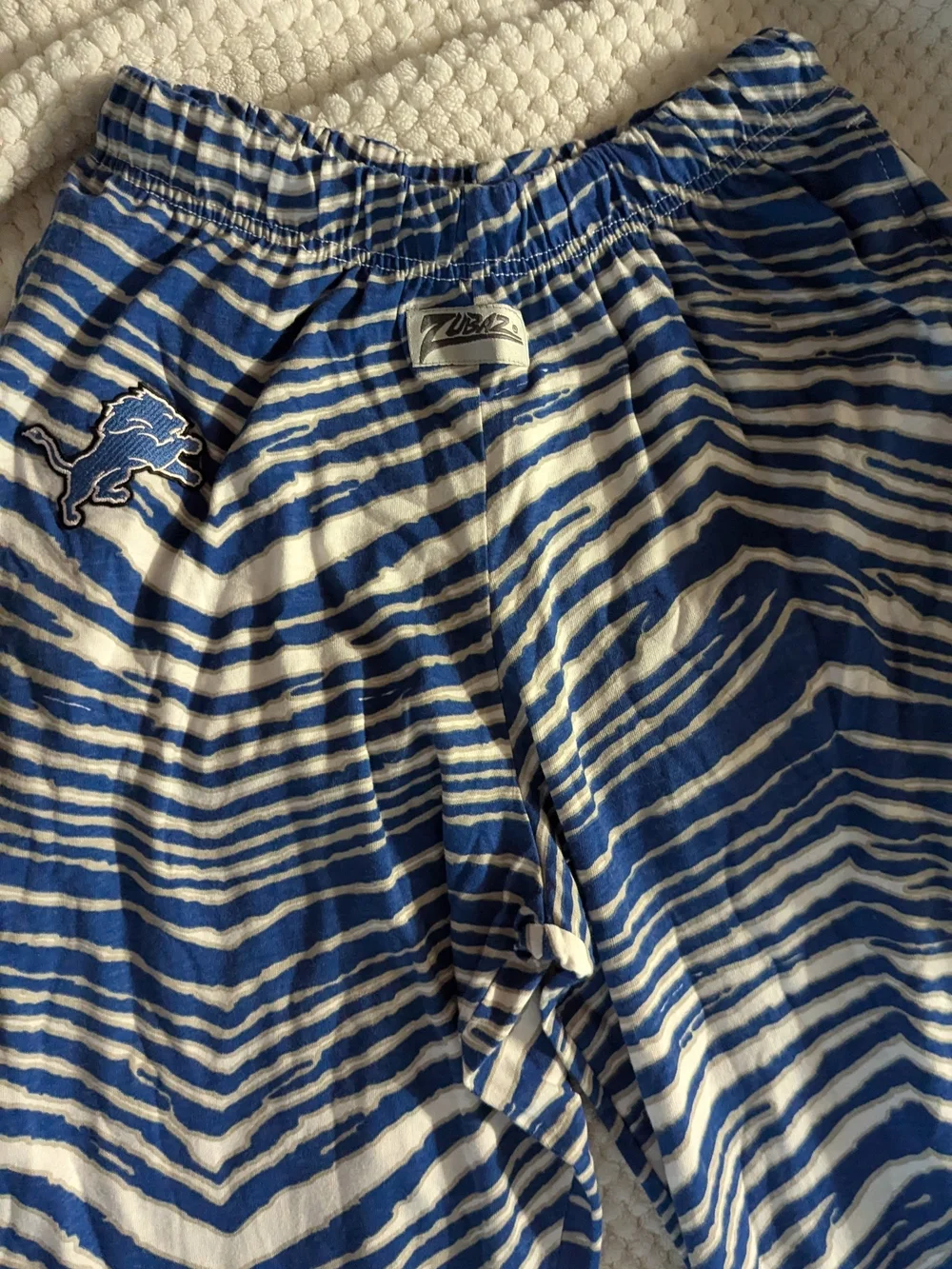 Zubaz Pants Lounge Men's Detroit Lions Honolulu Blue Side Pockets Small Nfl Nwot